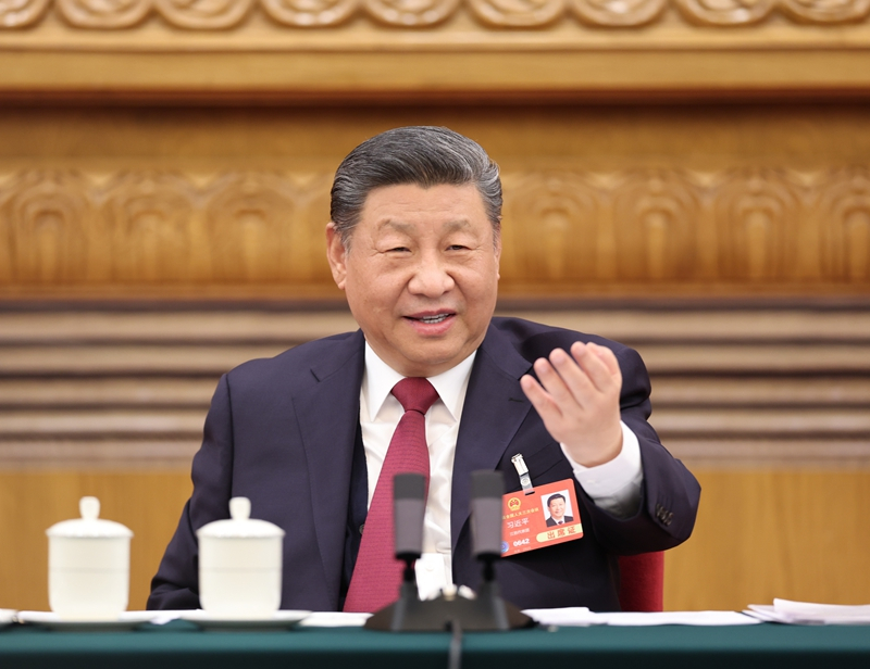 2025年3月5日下午，習(xí)近平總書記參加他所在的十四屆全國人大三次會議江蘇代表團審議。
