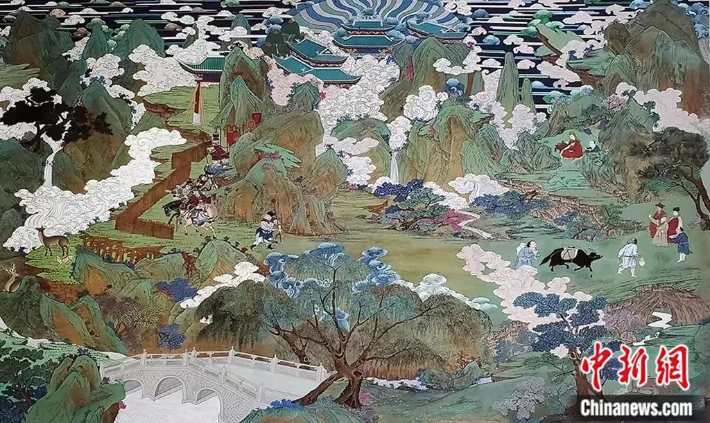臨摹、補(bǔ)繪的青海瞿曇寺壁畫。受訪者 供圖